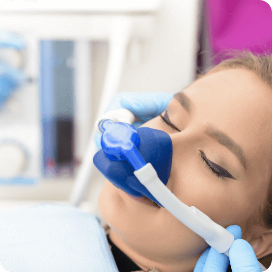 Relaxe dental patient receiving sedation dentistry