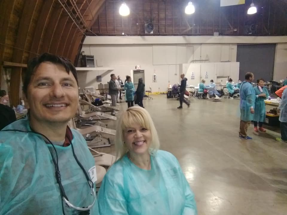 Doctor Paskalev and dental team member on dental mission trip
