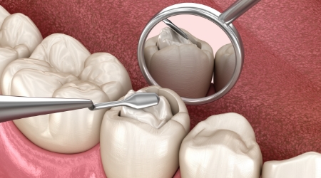 Animated smile showing tooth restoration process