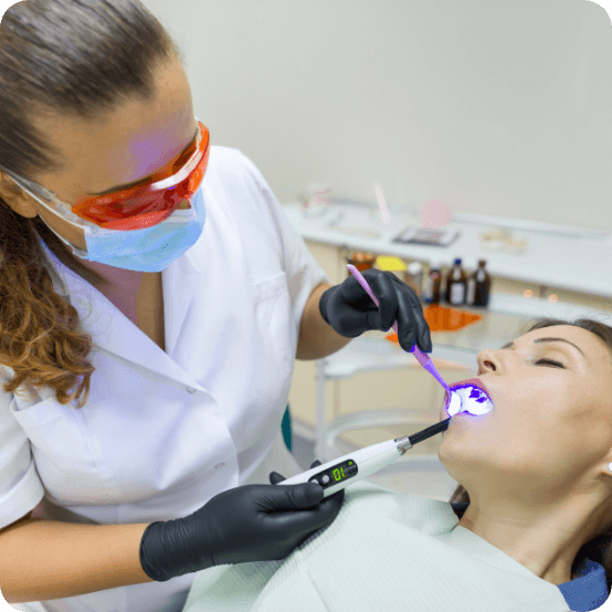 Dental patient under oral conscious sedation dentistry during treatment