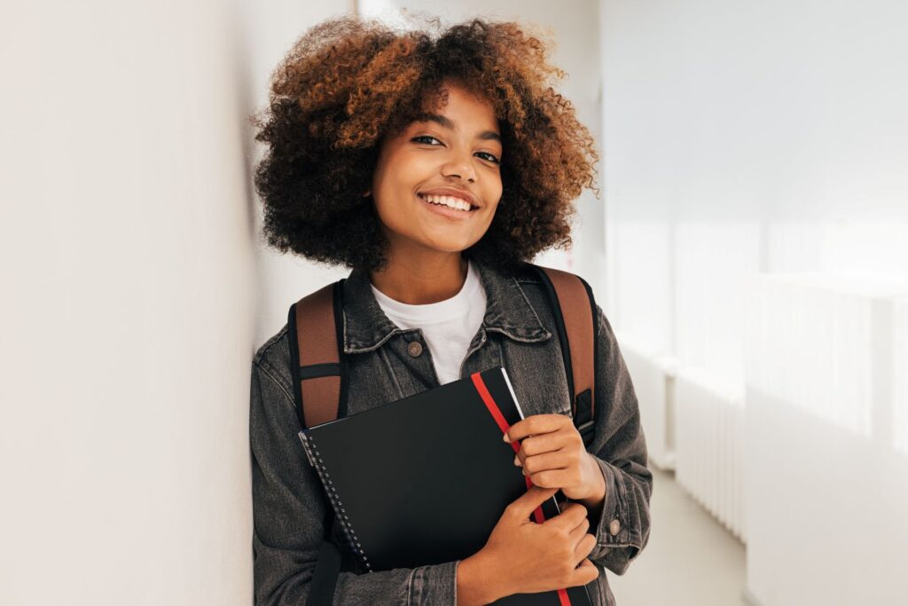 A smiling student