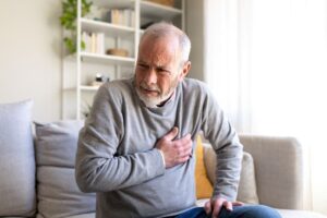 Senior man with poor heart health 